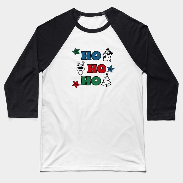 Ho-Ho-Ho Christmas design Baseball T-Shirt by BattaAnastasia